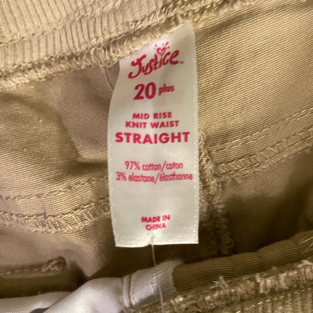 Justice khaki pants, size 20 Plus - Picture 5 of 5
